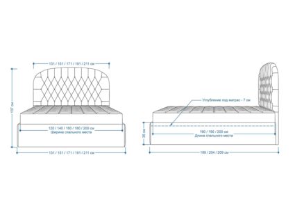 Кровать Lonax Венеция велюр Dolly-3 200х190