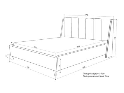 Кровать Sontelle Style Skordia Luxa Chocolate 160х190